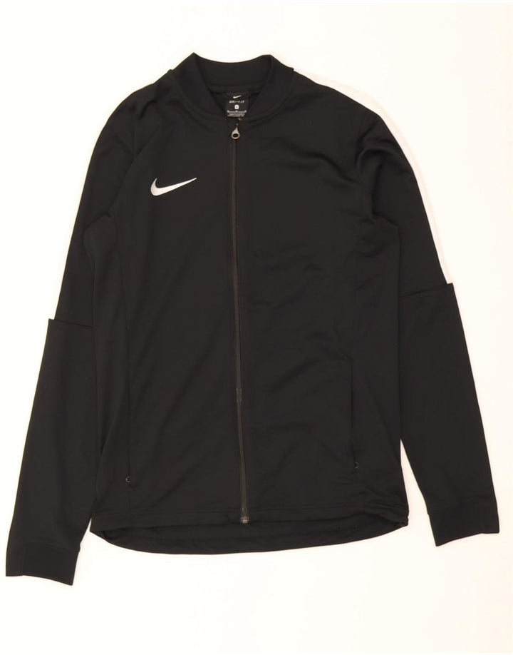 Jachetă de top pentru trening Nike Dri Fit pentru bărbați, negru mediu, poliester bloc de culoare