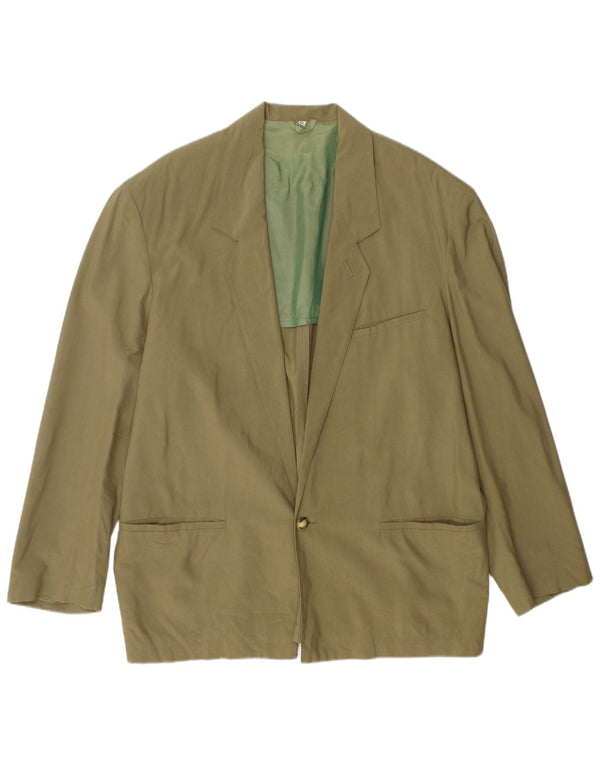 LEGEND Mens 1 Button Blazer Jacket UK 42 XL Khaki