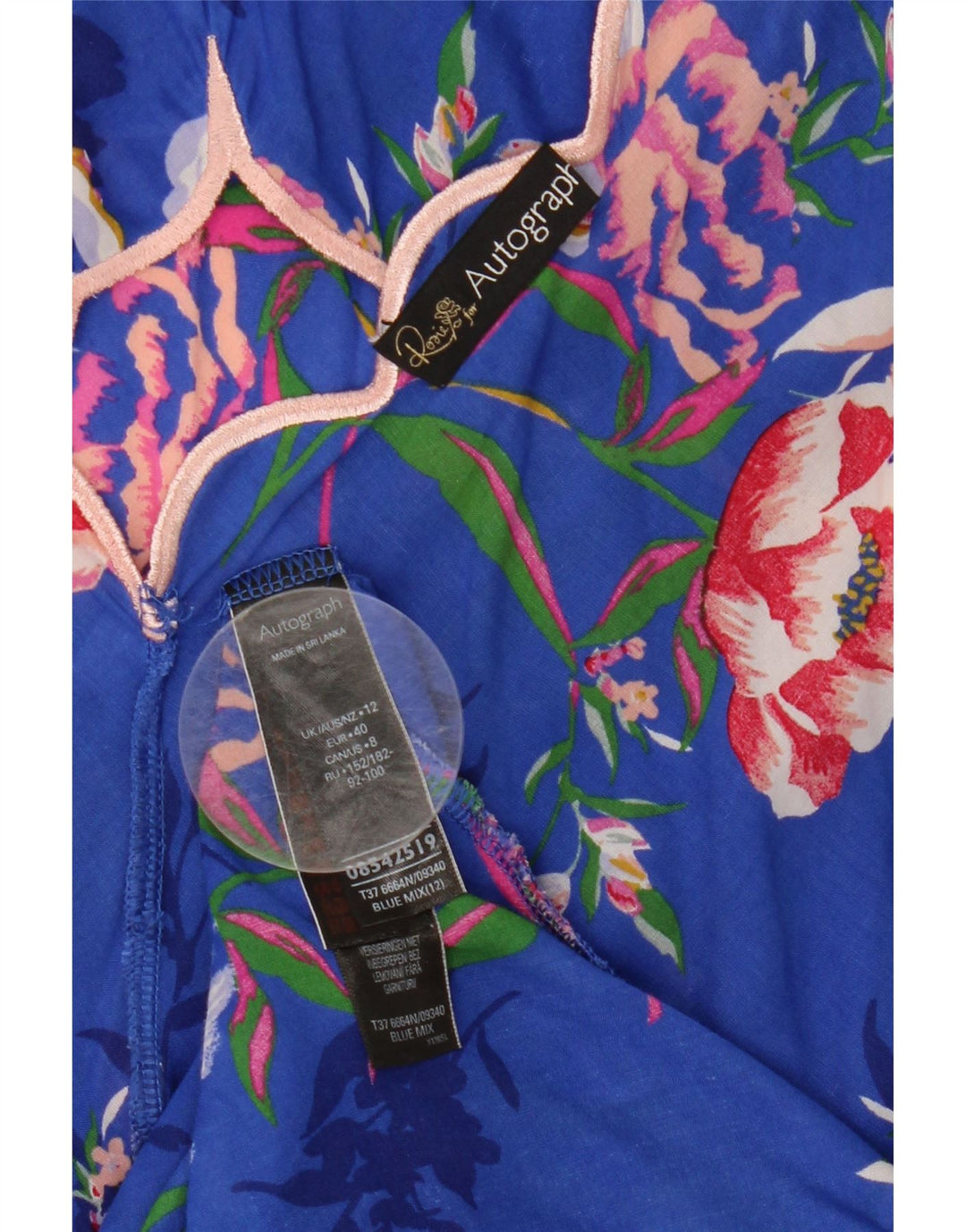Rochie de soare cu autograf pentru femei Marks & Spencer UK 12 Medium Blue Floral