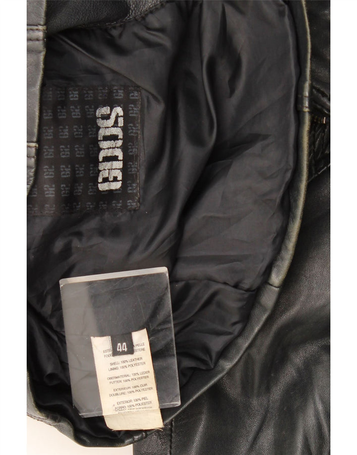 Geaca de piele vintage pentru femei IT 44 Medium Black Leather