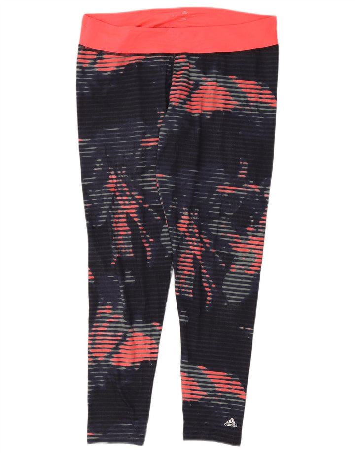 Leggings Climalite ADIDAS pentru femei Marea Britanie 16/18, mari bleumarin, floral