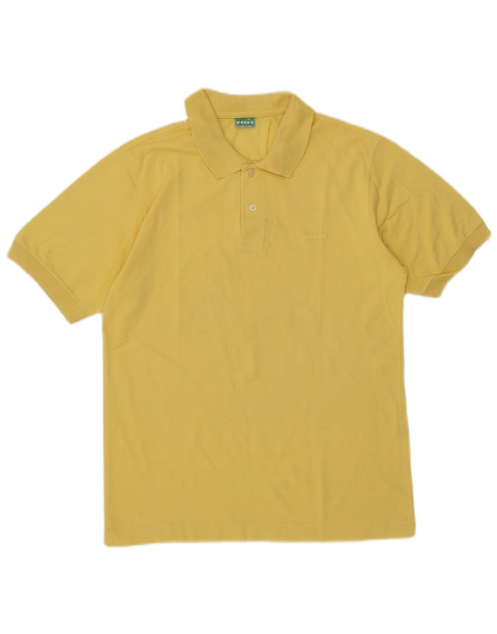 Tricou polo pentru bărbați Diadora, bumbac galben mediu