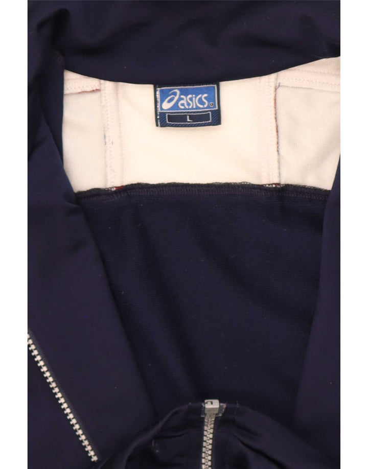 Jachetă de top pentru trening grafic Asics pentru bărbați, mare, bleumarin, color block