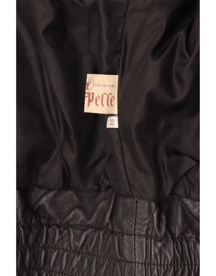 Jachetă de piele vintage pentru bărbați IT 46 Mic Negru Biker