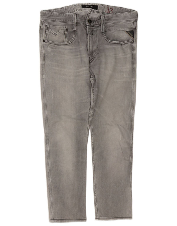 Replay blugi slim pentru bărbați distressed W33 L27 gri