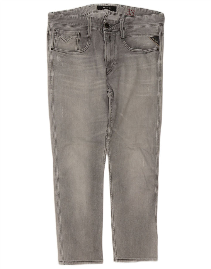 Replay blugi slim pentru bărbați distressed W33 L27 gri
