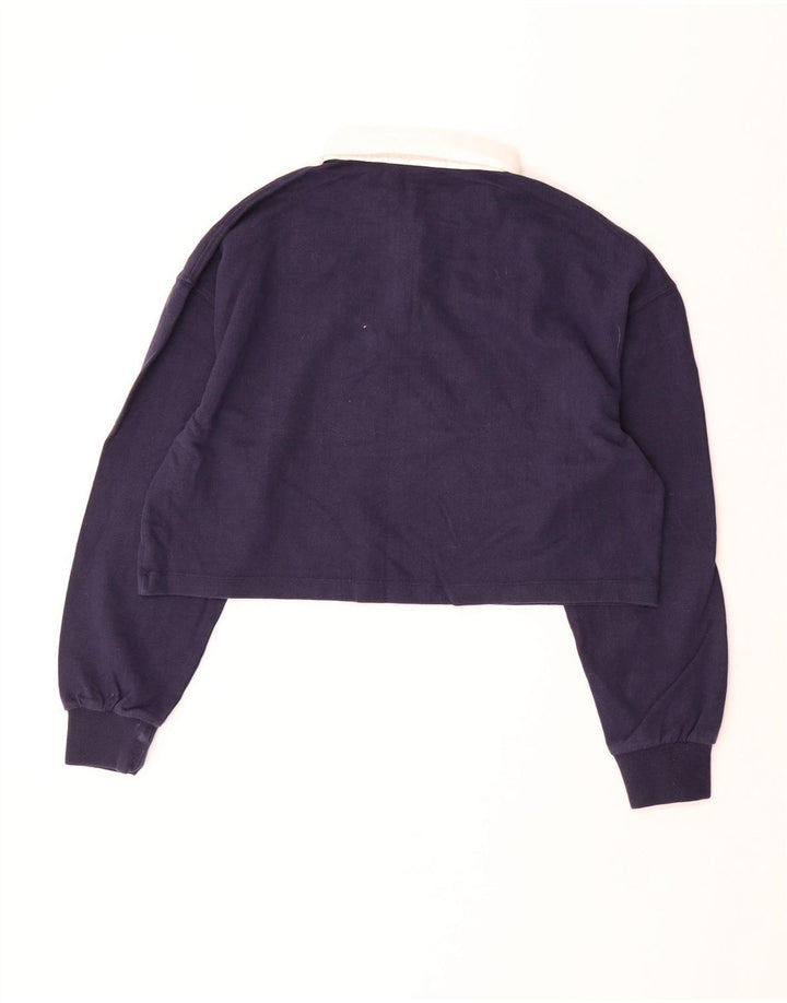 SUPERDRY Tricou Polo Oversized Crop Rugby UK 12 Medium Bleumarin