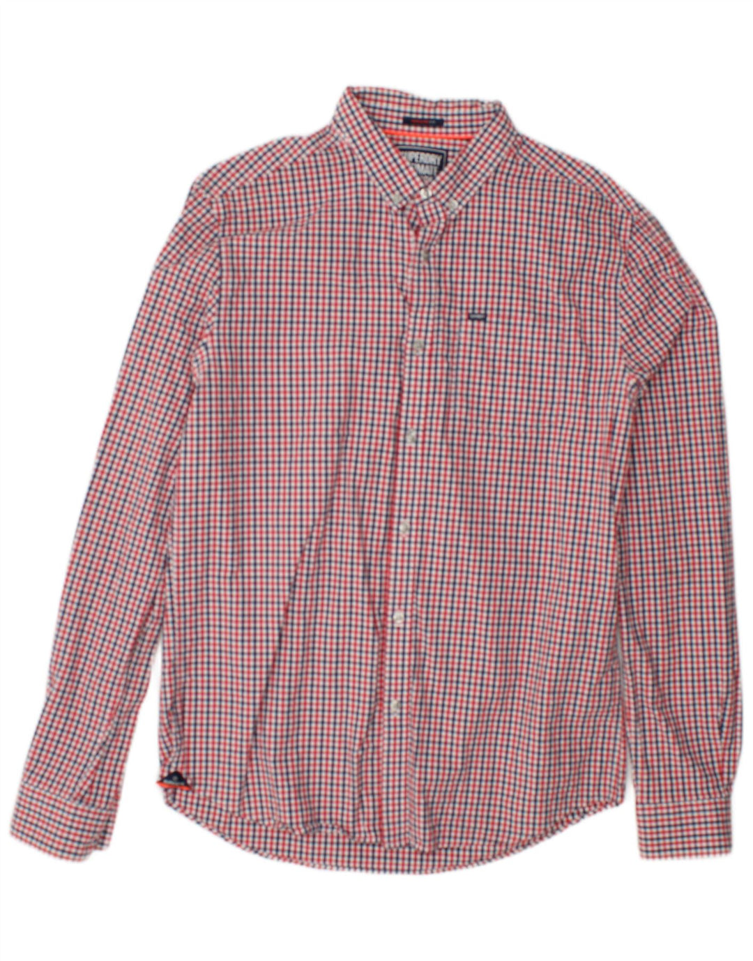 SUPERDRY Mens Shirt Large Red Check Cotton