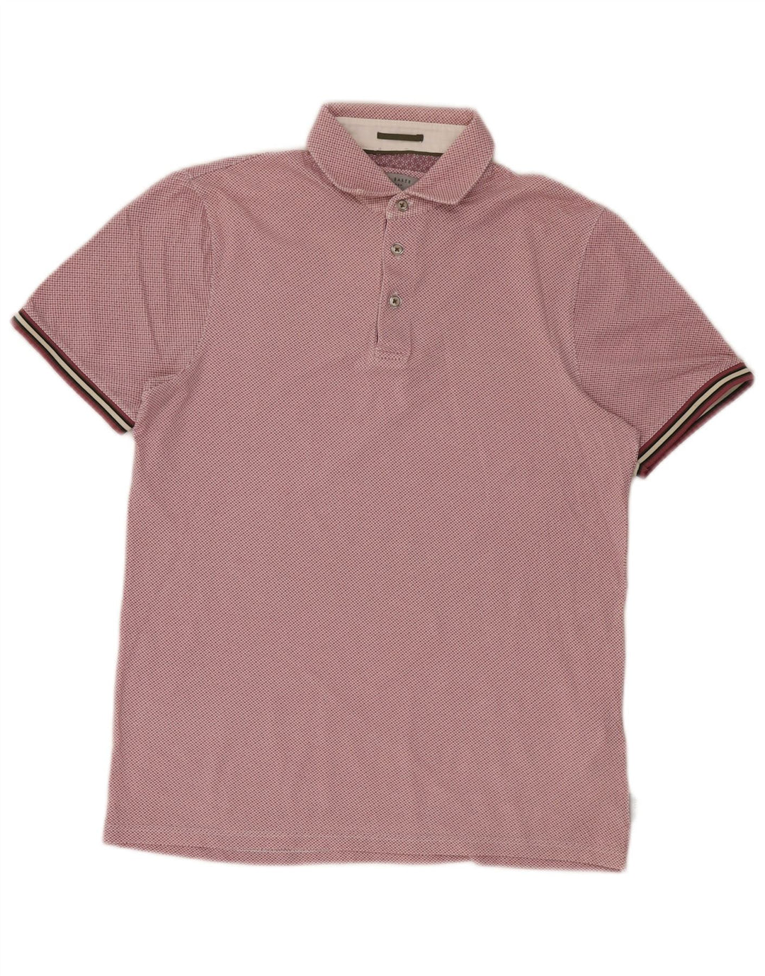 Tricou polo pentru bărbați Ted Baker, mărimea 2, bumbac cu pete roz, mic