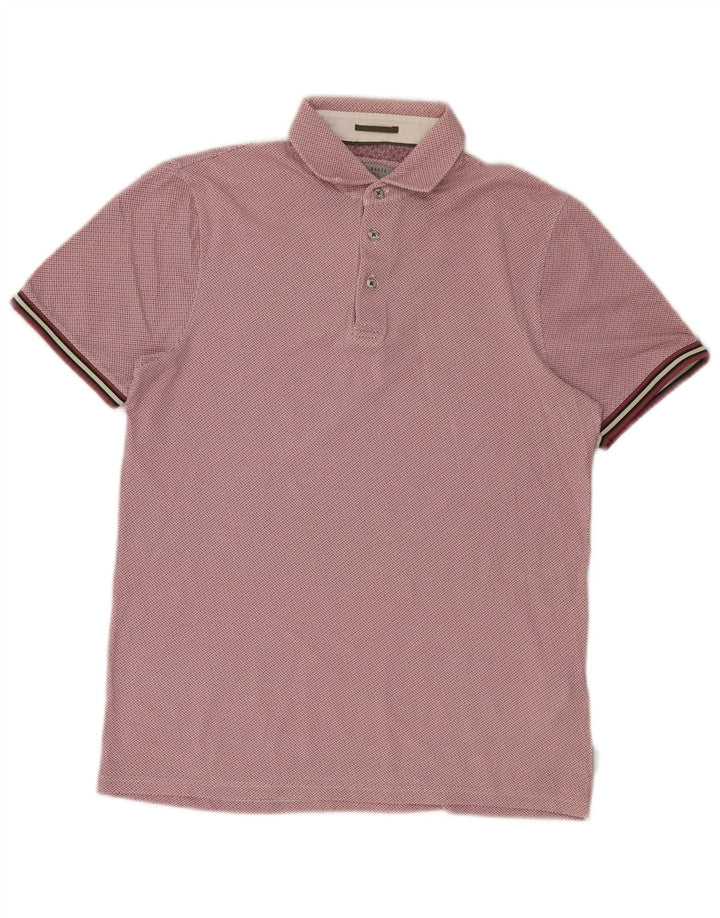 Tricou polo pentru bărbați Ted Baker, mărimea 2, bumbac cu pete roz, mic