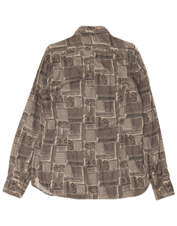 Cămașă Vintage pentru bărbați Mărimea 40 15 3/4 Medium Gri Patchwork
