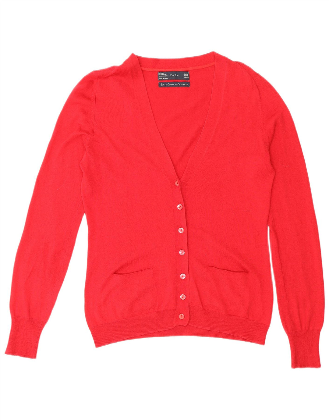 Pulover cardigan pentru femei Zara UK 10 Mic Roșu Mătase