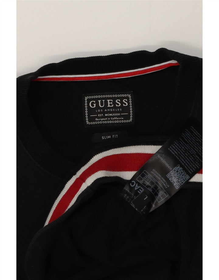 Pulover GUESS Slim Fit pentru bărbați UK 40 Medium Black Colorblock