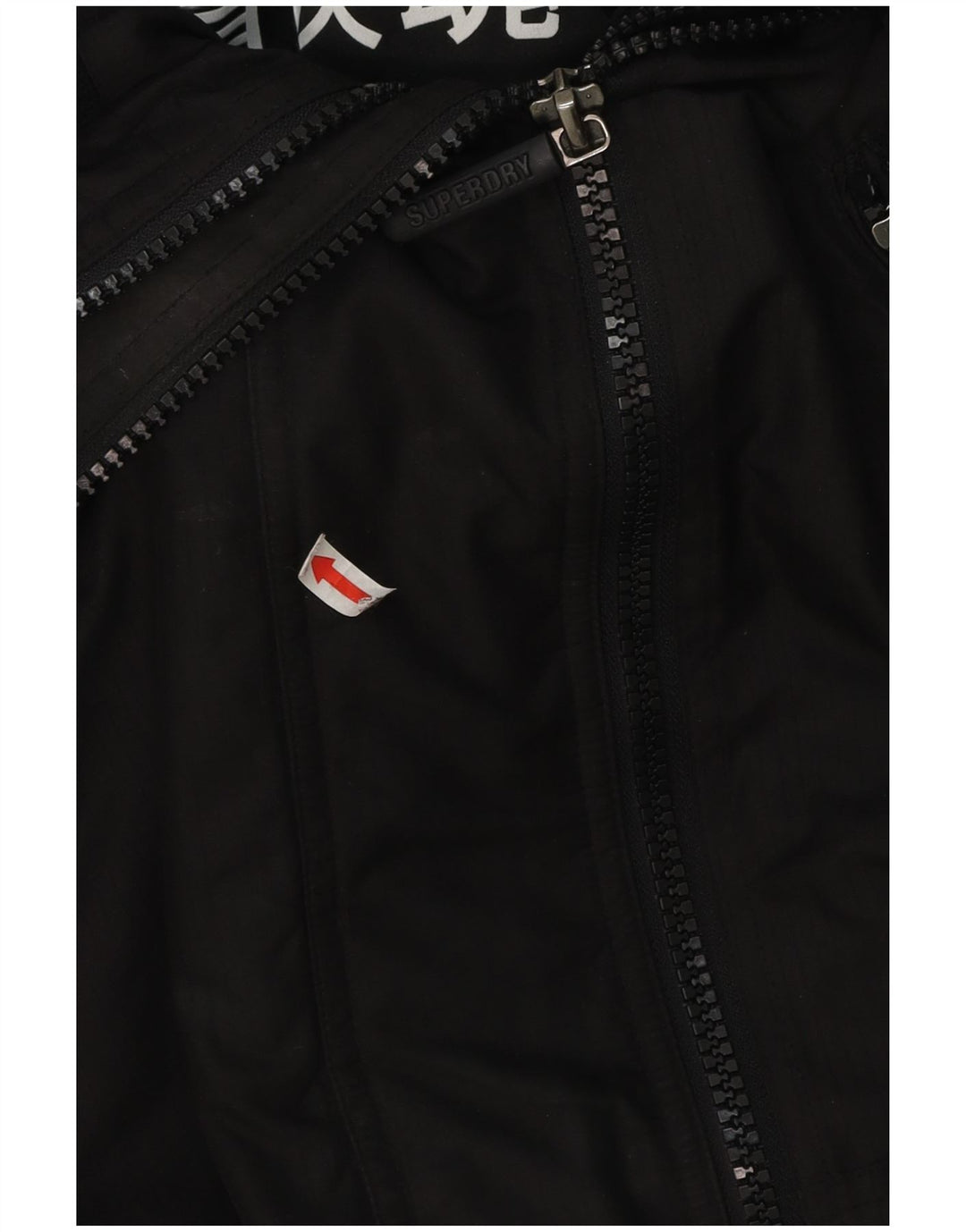Jachetă de vânt cu glugă Superdry pentru bărbați UK 36 Poliester negru mic