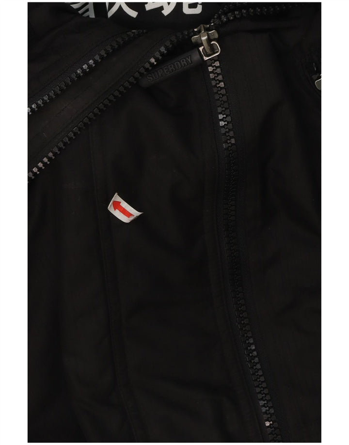 Jachetă de vânt cu glugă Superdry pentru bărbați UK 36 Poliester negru mic