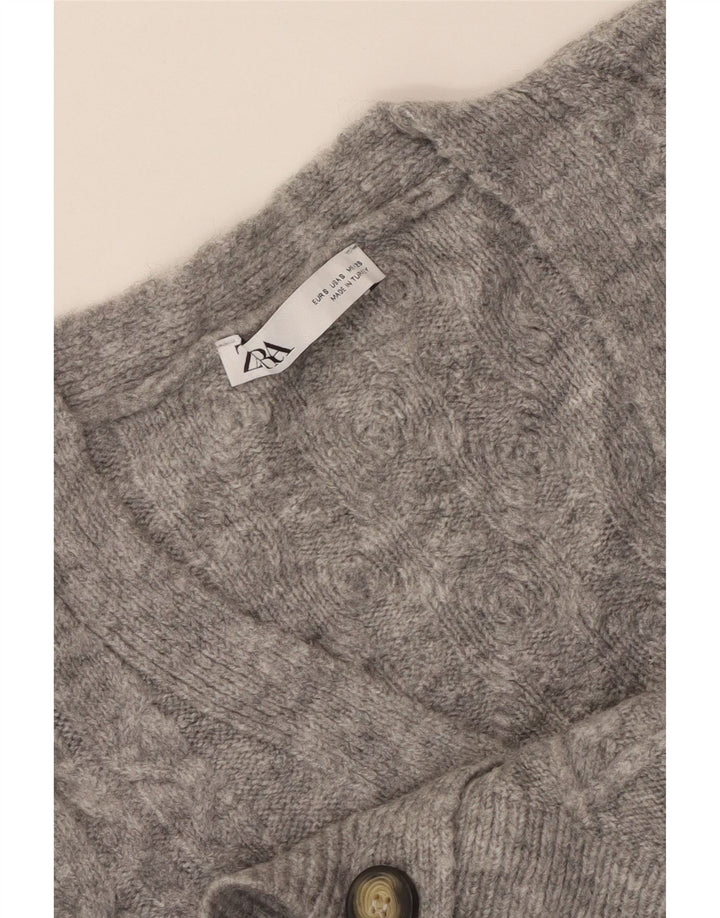 Pulover cardigan supradimensionat pentru femei ZARA UK 10 mic gri
