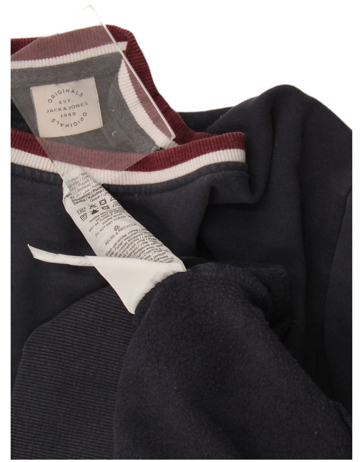Pulover pentru bărbați Jack & Jones Pulover mare din bumbac bleumarin