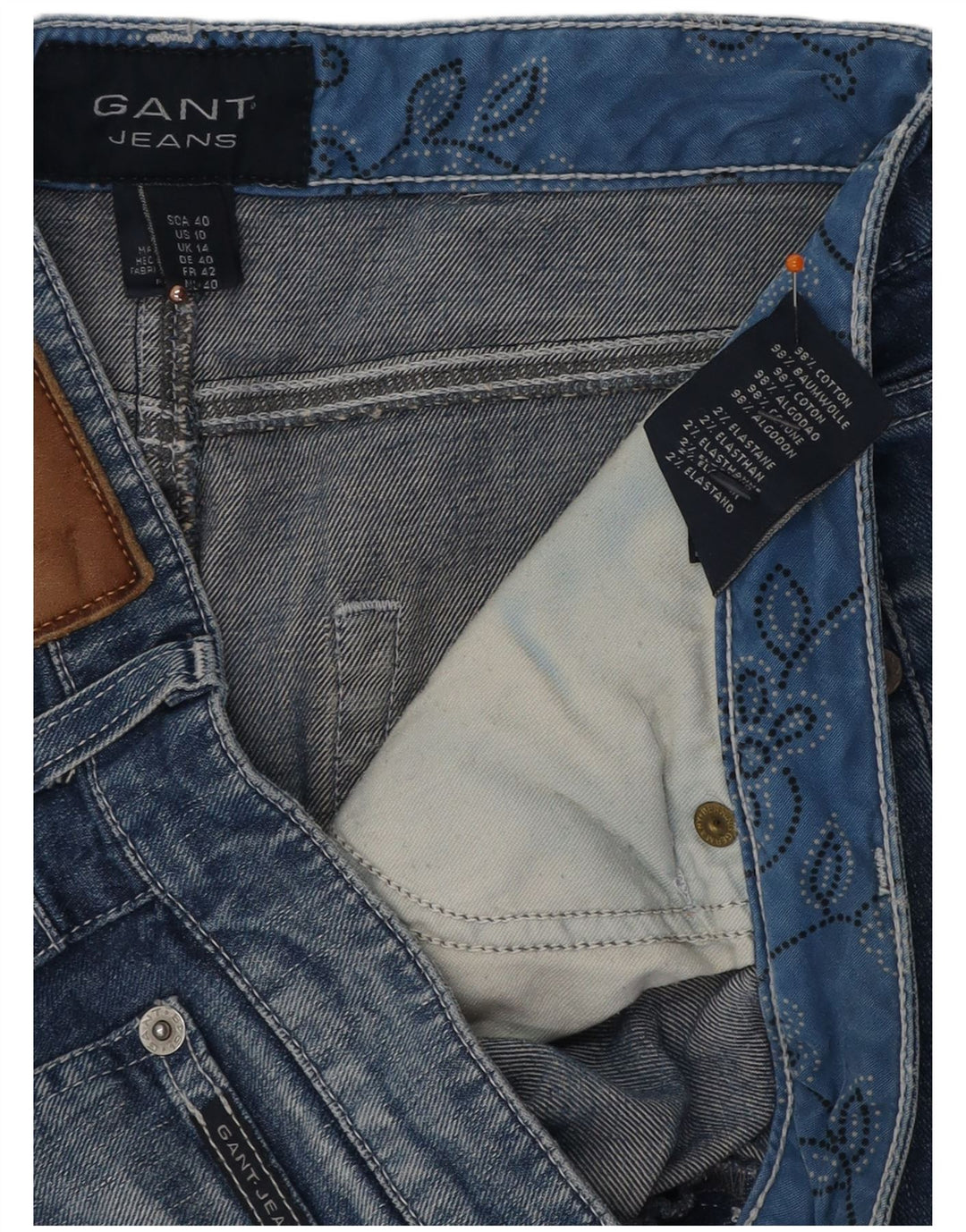 Fusta de blugi pentru femei GANT UK 14 mare W32 bumbac albastru