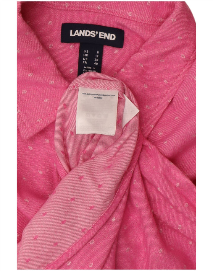 Cămașă pentru femei LANDS END UK 12 Medium Pink Spotted Bumbac