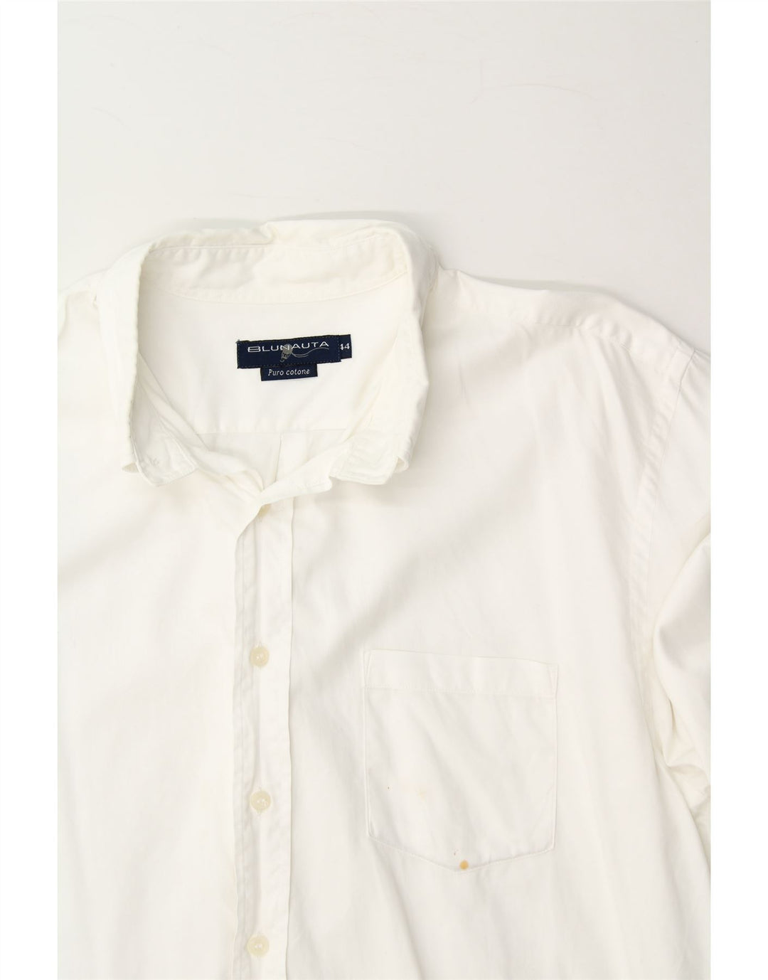 BLUNAUTA Mens Shirt Size 44 XL White Cotton Vintage Blunauta and Second-Hand Blunauta from Messina Hembry 