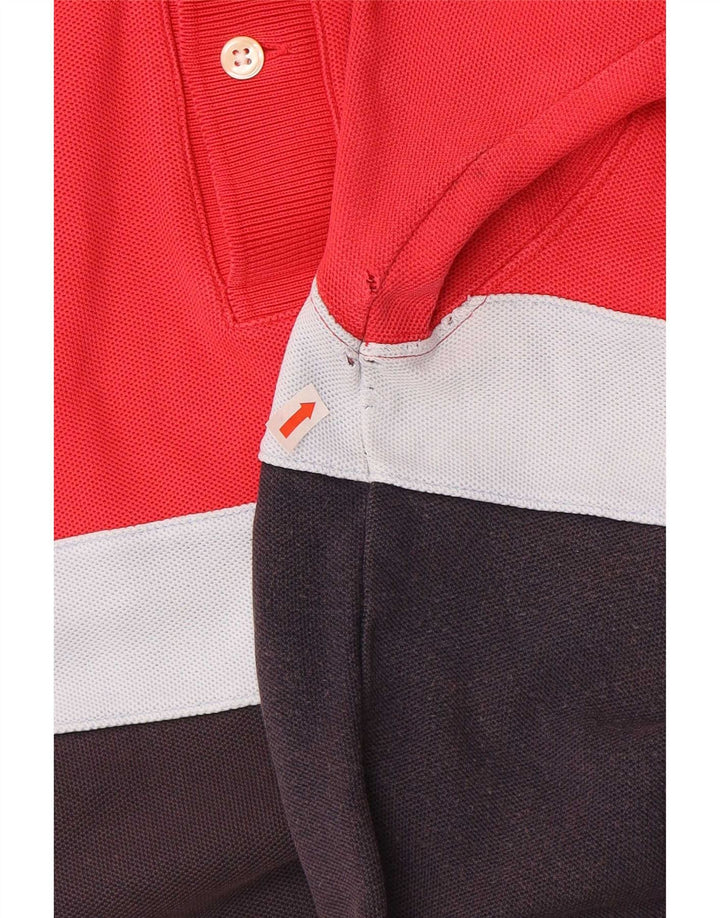 Tricou polo cu grafică Hackett pentru bărbați, mare, roșu, din bumbac color bloc