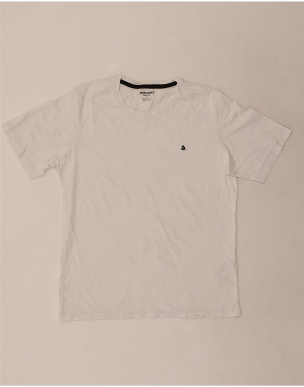 Jack & Jones Mens T-Shirt Top Medium White Cotton