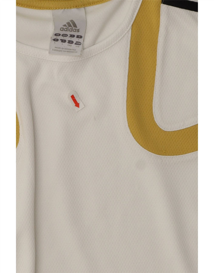 Tricou Adidas Climalite pentru bărbați Top mare, alb, poliester color bloc