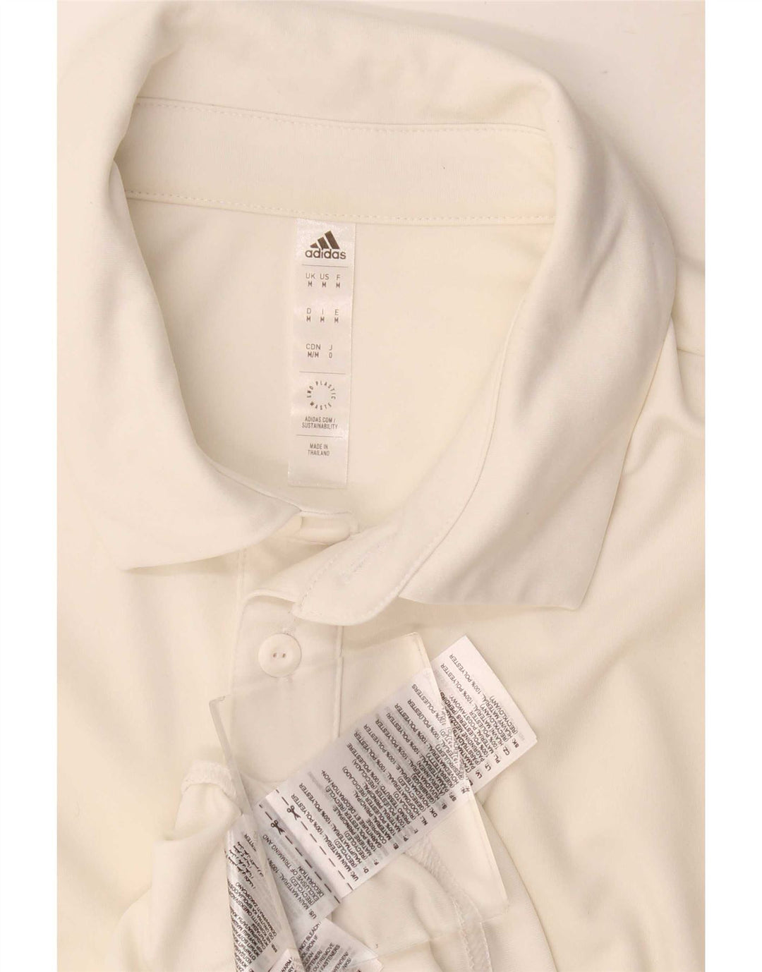 Tricou polo Adidas Aeroready pentru bărbați, poliester alb mediu