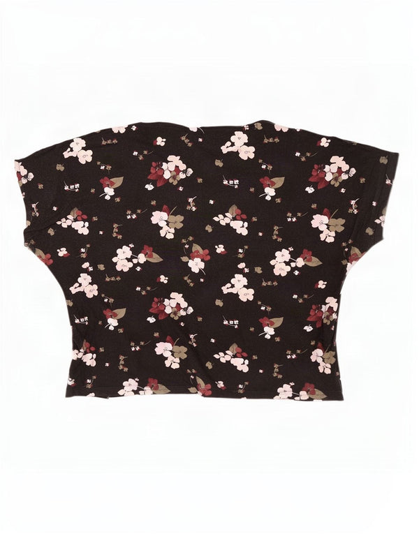 Bluză pentru femei Marks & Spencer, UK 20 2XL, viscoză florală neagră