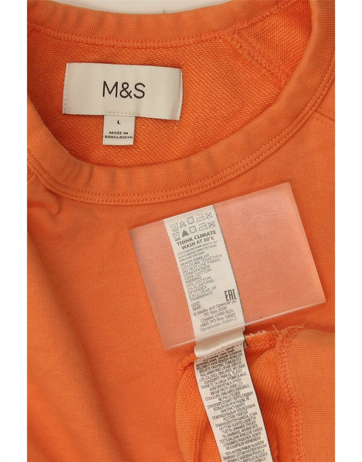 Hanorac pentru bărbați Marks & Spencer Pulover mare din bumbac portocaliu