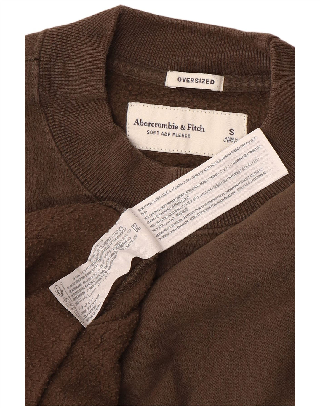 Pulover supradimensionat pentru bărbați Abercrombie & Fitch, bumbac maro mic