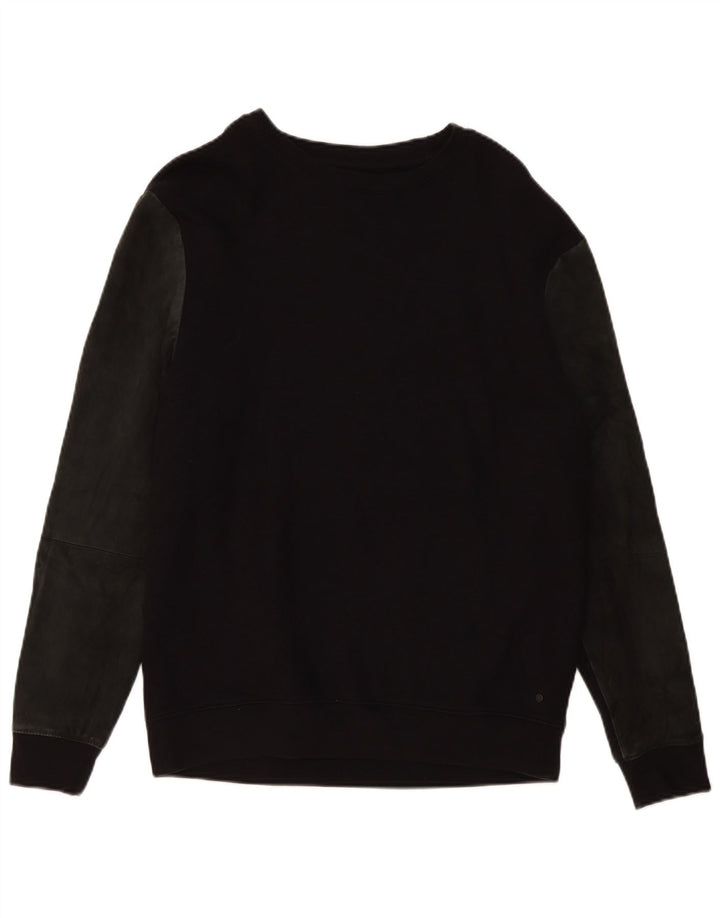 Hanorac pentru bărbați All Saints Pulover mediu negru, bumbac color-bloc