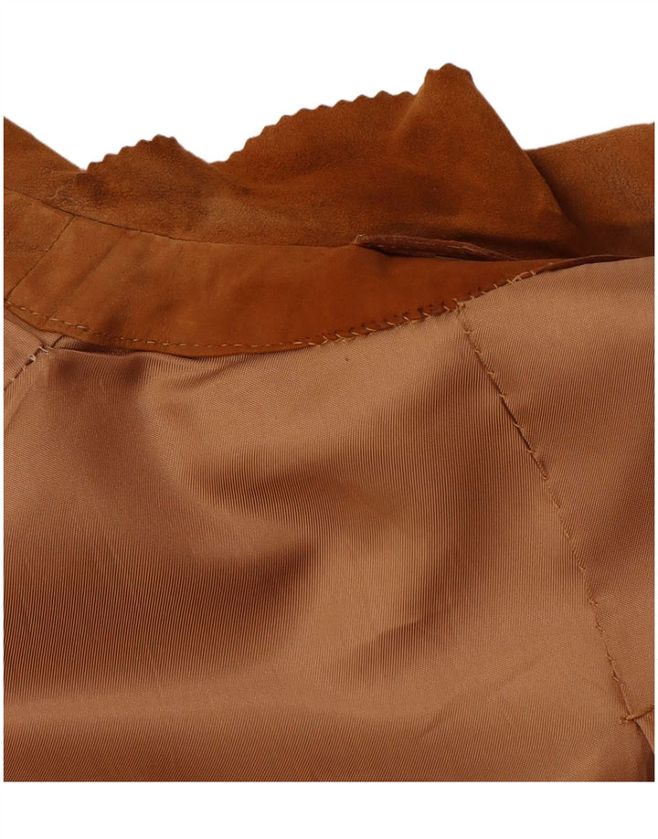 Jachetă vintage pentru bărbați din piele intoarsa UK 38 maro mediu