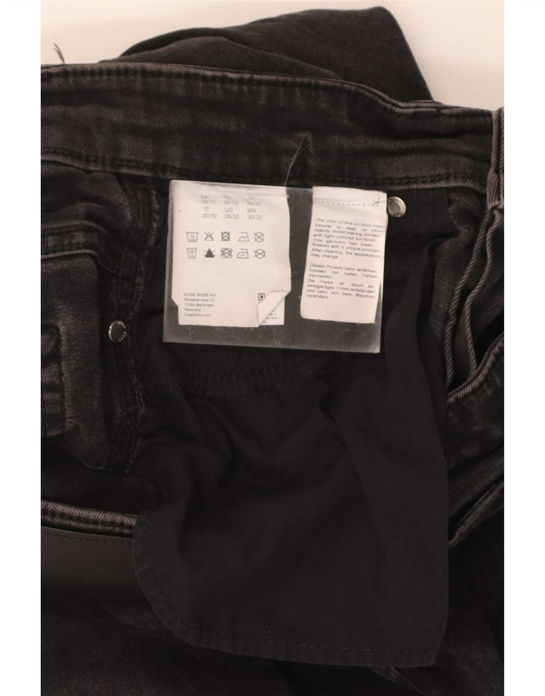 Blugi slim pentru bărbați Hugo Boss W30 L31 bumbac negru