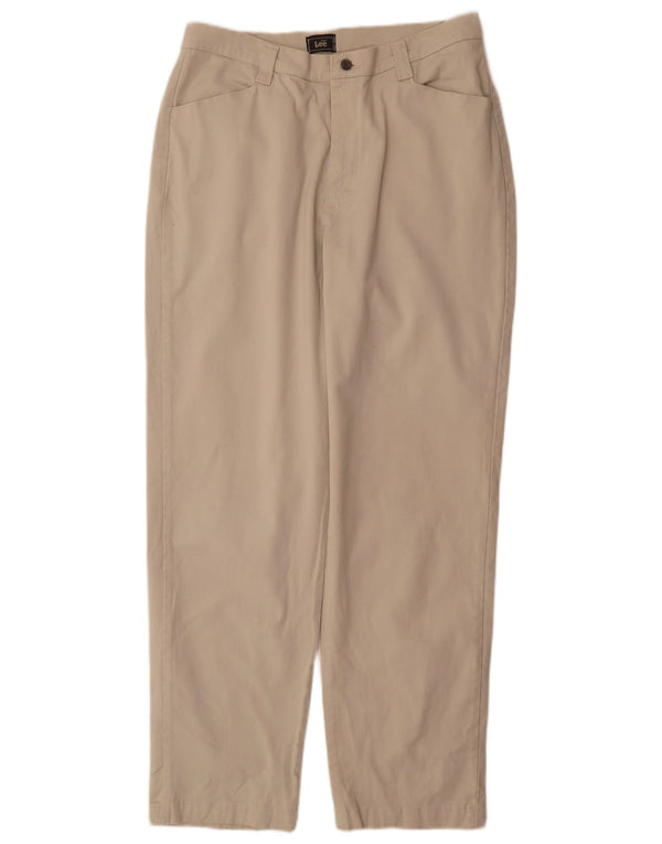 Pantaloni chino conici pentru femei cu talie înaltă Lee US 16 2XL W32 L31 bej bumbac