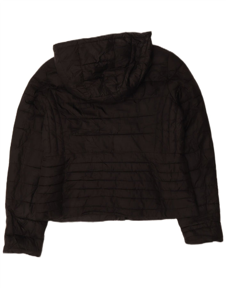 Jachetă căptușită cu glugă pentru femei Zara UK 18 XL Poliester negru