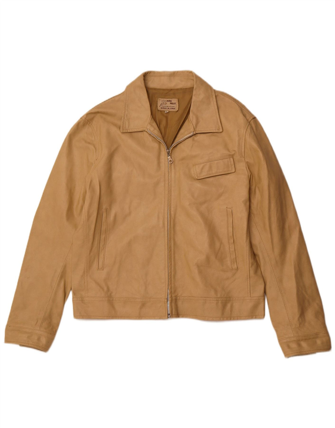 Jachetă de piele pentru femei VINTAGE UK 18 XL din piele bej