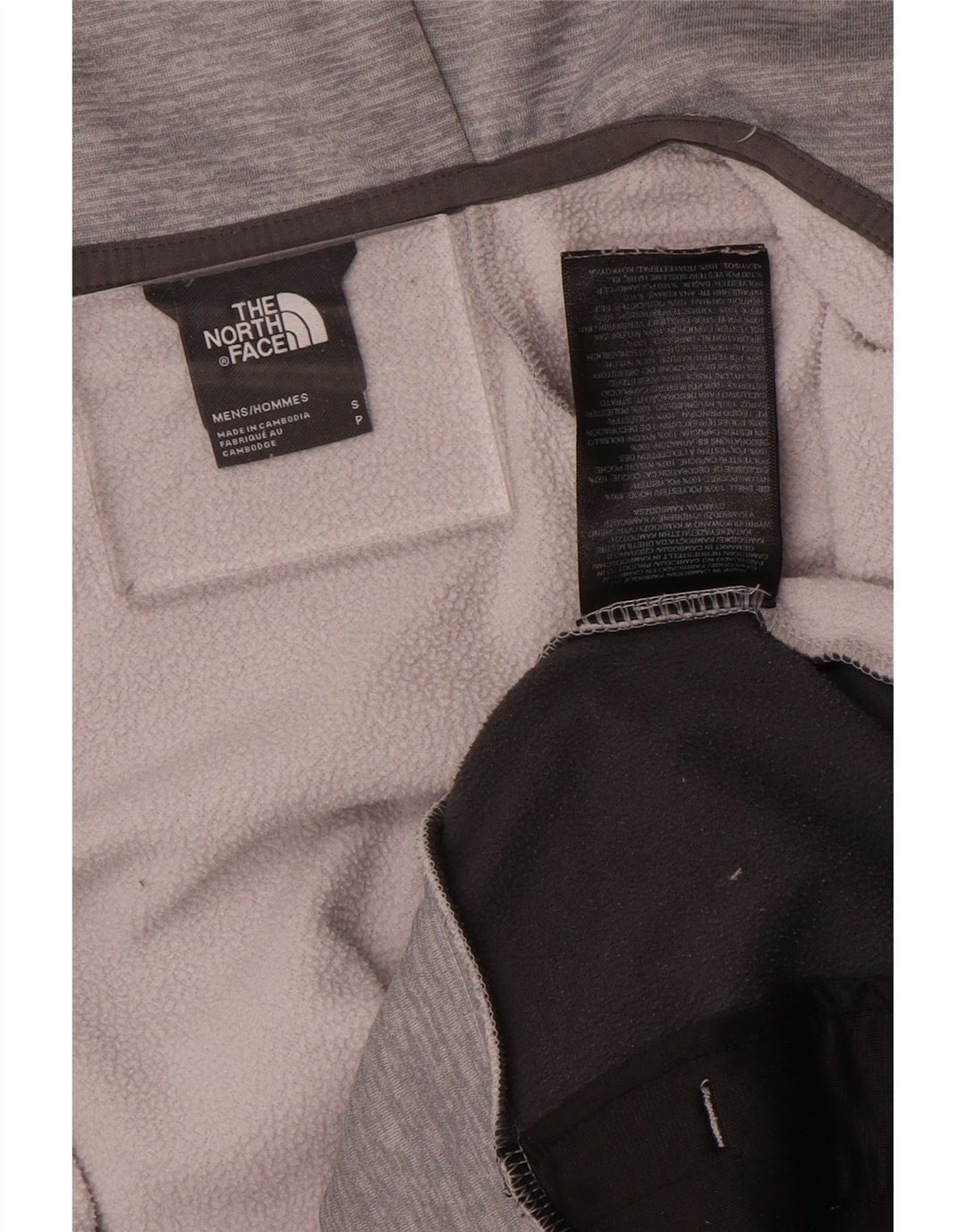 Pulover cu capotă cu fermoar The North Face pentru bărbați, poliester cu pături gri mic