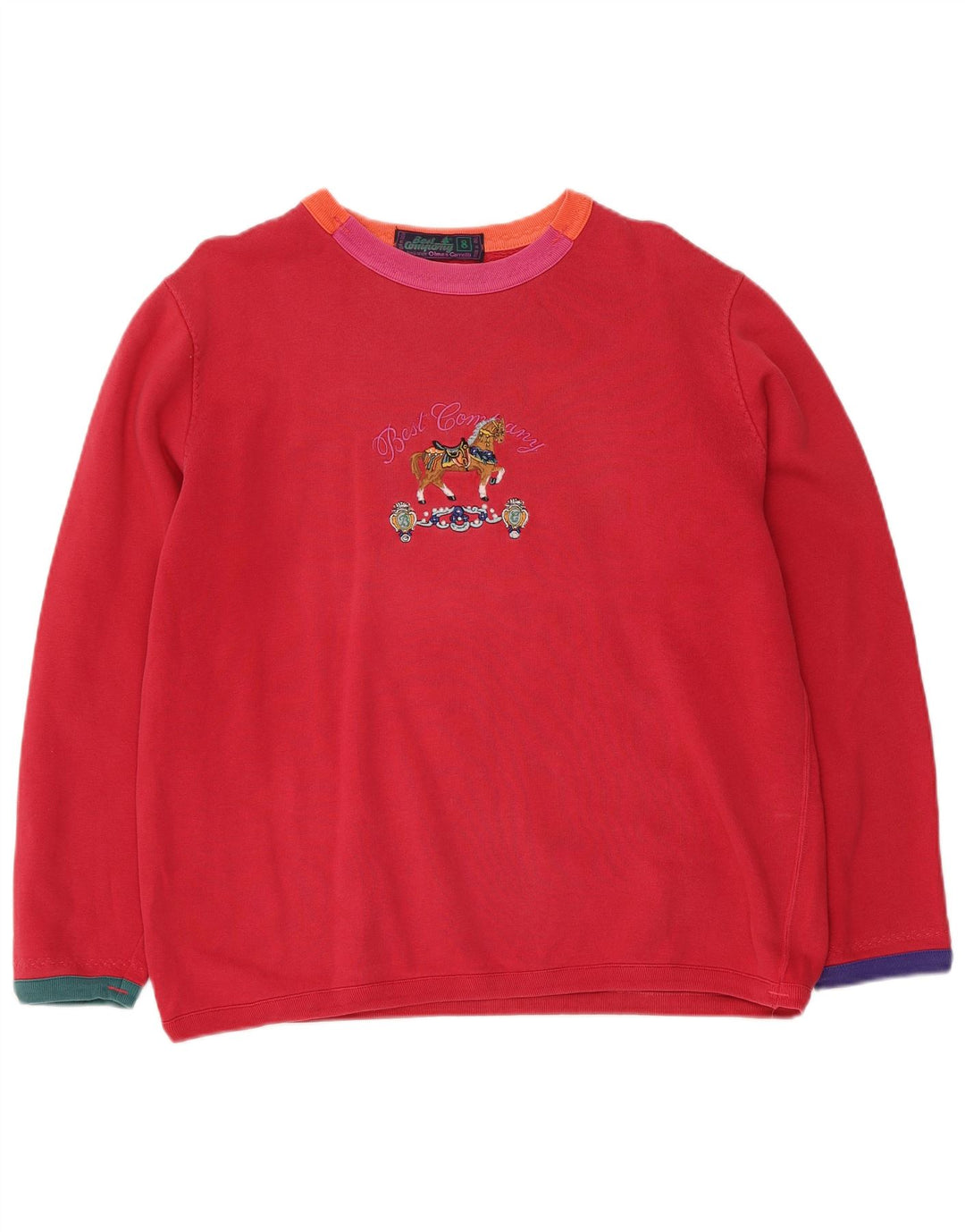 BEST COMPANY Pulover cu grafic supradimensionat pentru femei UK 8 Small Red