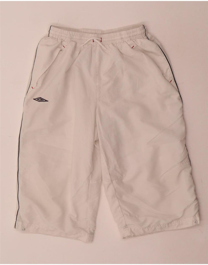 Pantaloni scurți de înot grafic pentru bărbați Umbro, poliester alb mediu