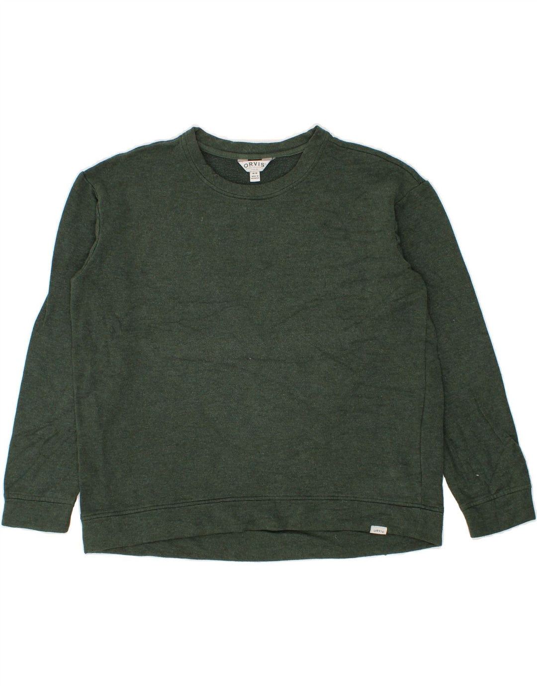 ORVIS Womens Oversized 3/4 Sleeve Sweatshirt Jumper UK 14 Medium Green Vintage Orvis and Second-Hand Orvis from Messina Hembry 