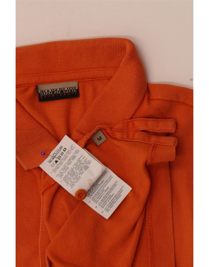 Tricou polo Napapijri pentru bărbați, bumbac portocaliu mediu