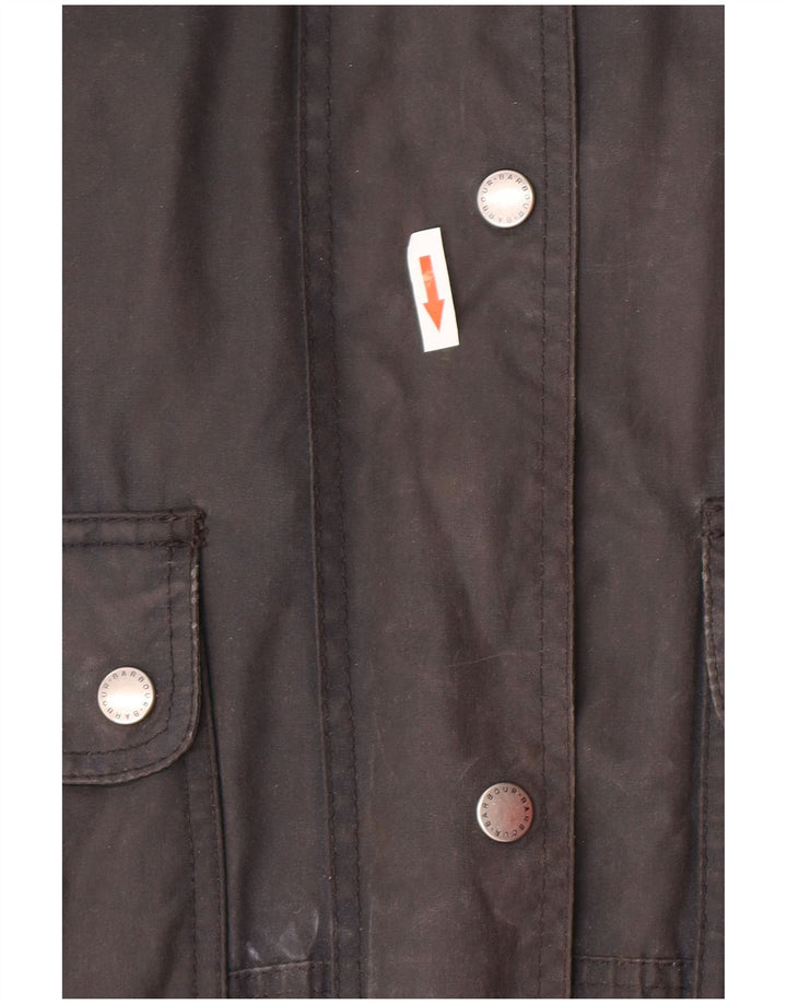 BARBOUR Jachetă ceară supradimensionată cu glugă pentru femei UK 12, bumbac mediu albastru bleumarin