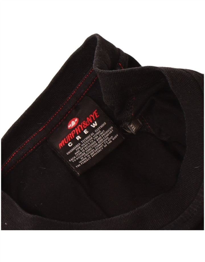 Murphy & Nye Top grafic pentru bărbați cu mânecă lungă 2XL bumbac negru
