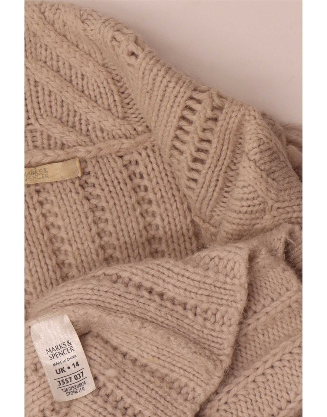 Pulover cardigan pentru femei Marks & Spencer UK 14 mare, gri acrilic