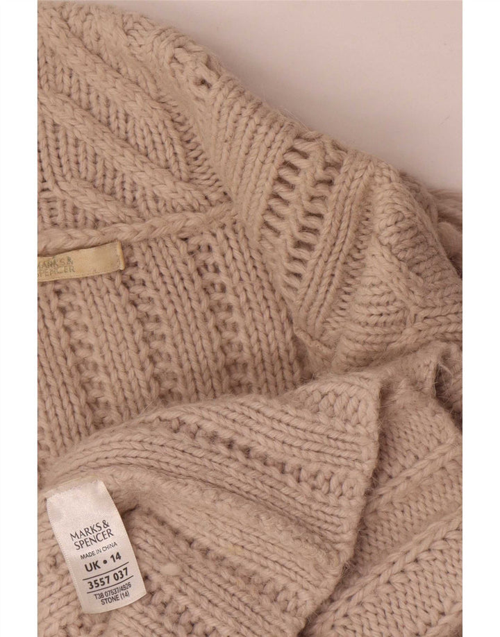 Pulover cardigan pentru femei Marks & Spencer UK 14 mare, gri acrilic