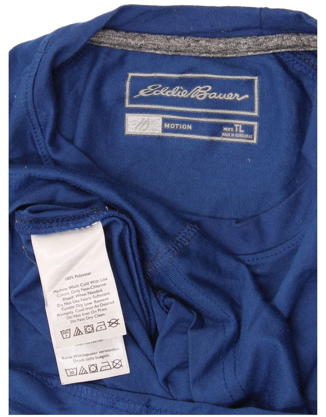EDDIE BAUER Tricou Bărbați Top Mare Poliester Albastru