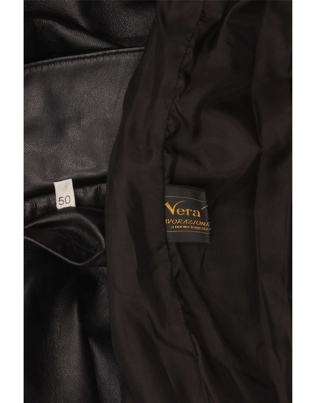 Palton din piele vintage pentru bărbați IT 50 mare negru