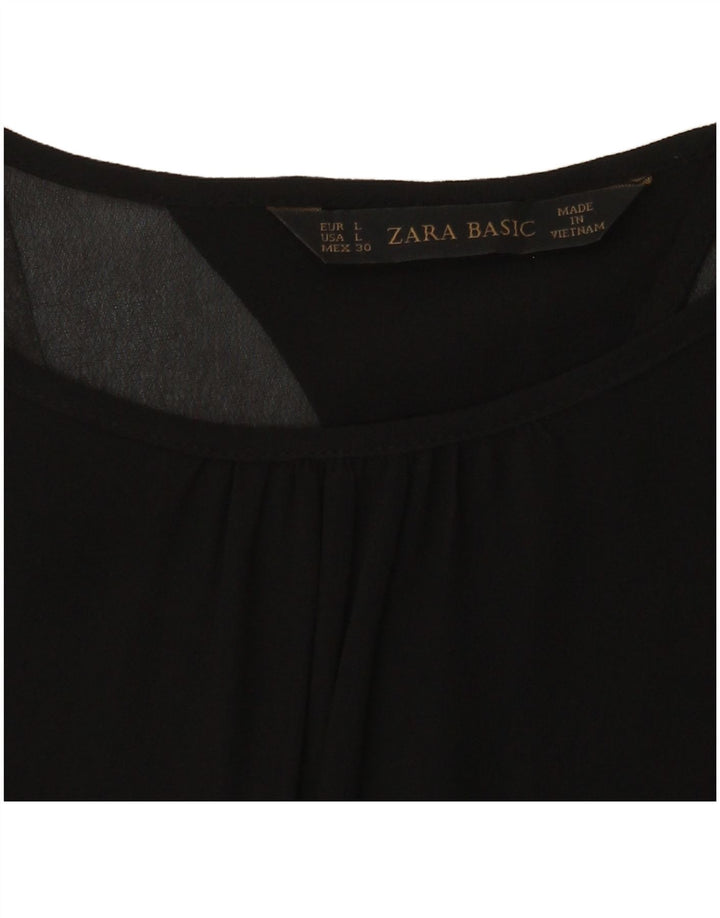 Bluză cu mânecă lungă pentru femei Zara UK 14 Large Negru