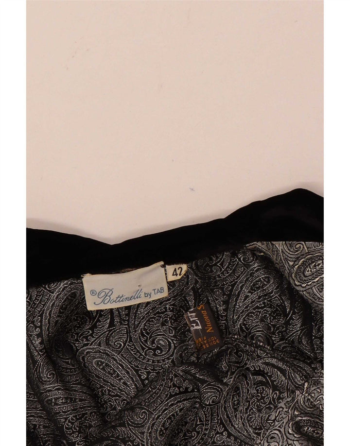 Cardigan Vintage pentru femei Top IT 42 Medium Silver Paisley Silk